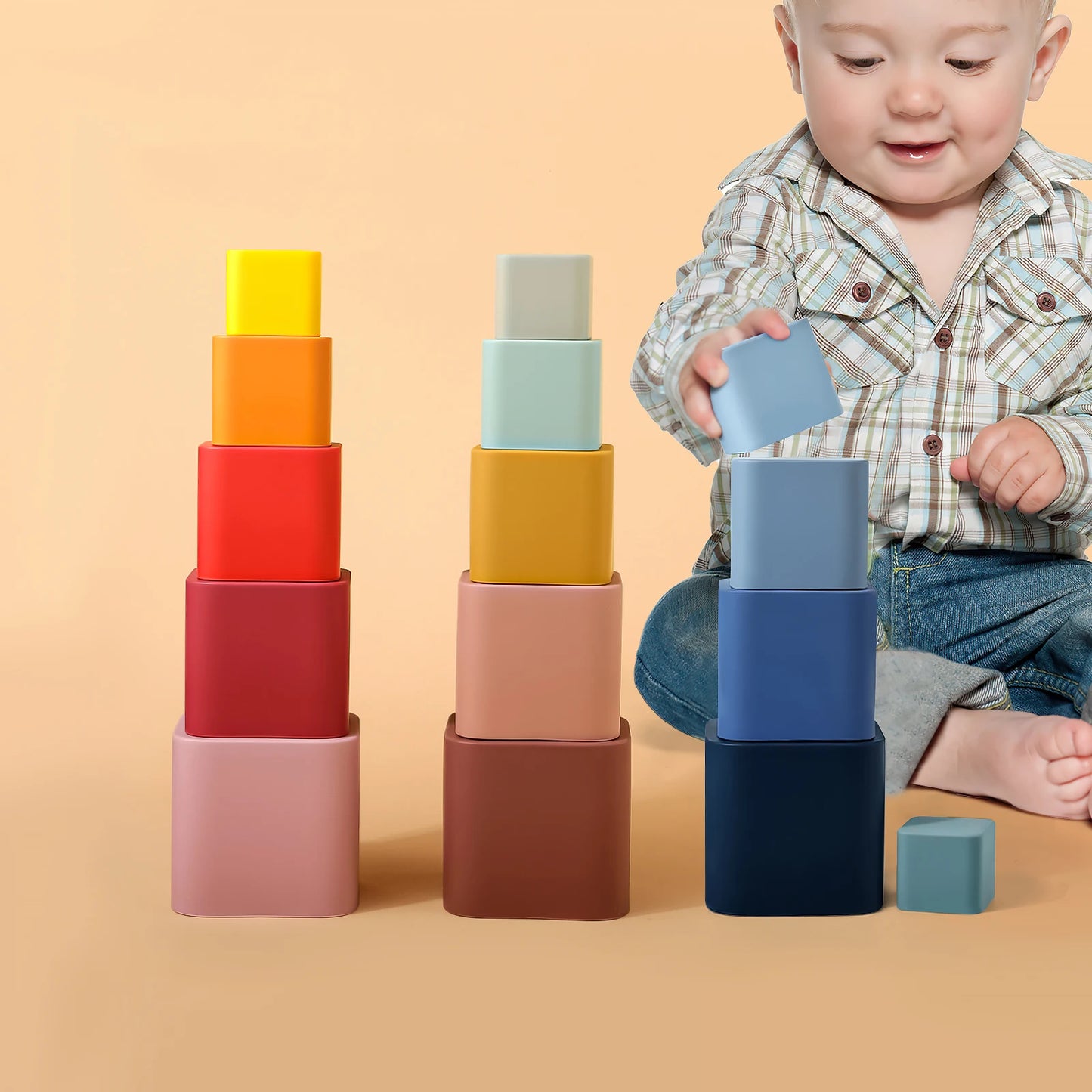 Jouets empilables en silicone